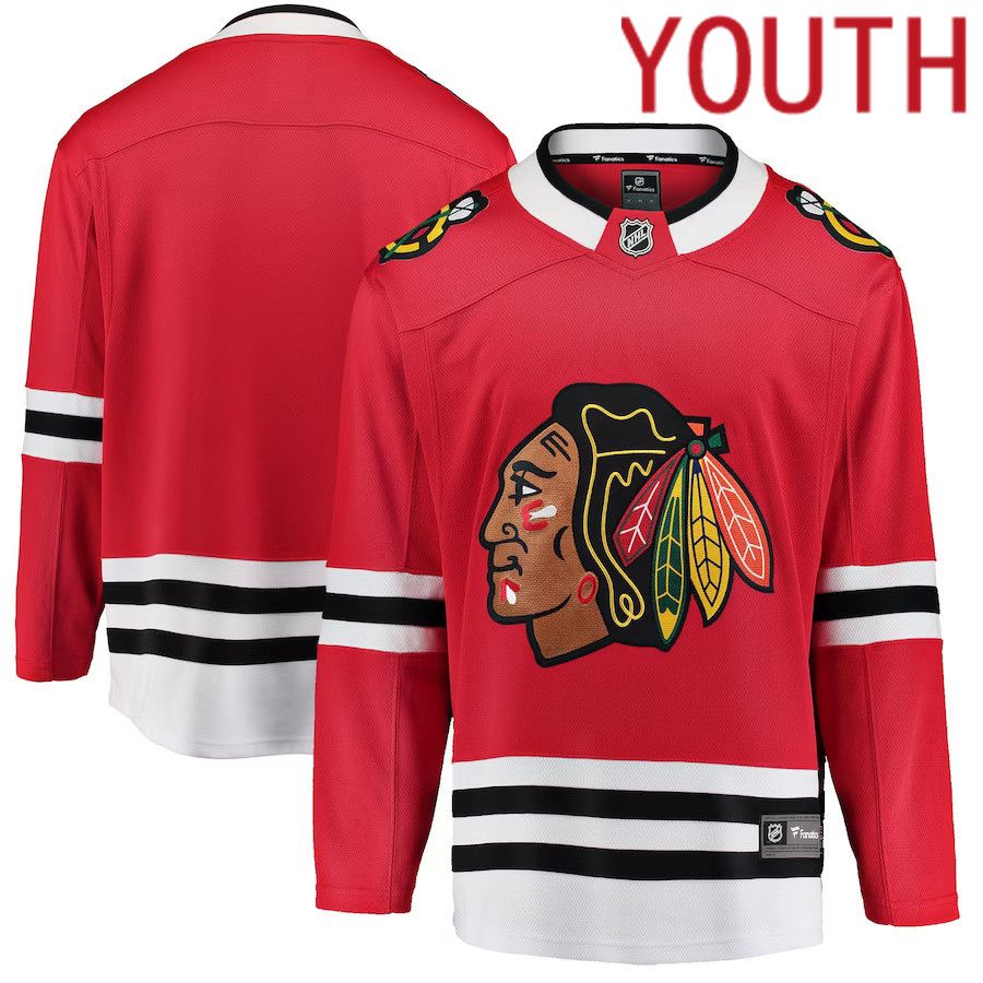 Youth Chicago Blackhawks Fanatics Branded Red Breakaway Home NHL Jersey->youth nhl jersey->Youth Jersey